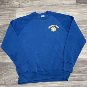 Vintage 80s Brunswick High School Crewneck Sweatshirt Mens L/M Blue Distressed